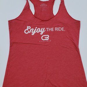 VINTAGE Cyclebar Racerback red Tank, Size S, cotton Blend, “Enjoy the ride”
